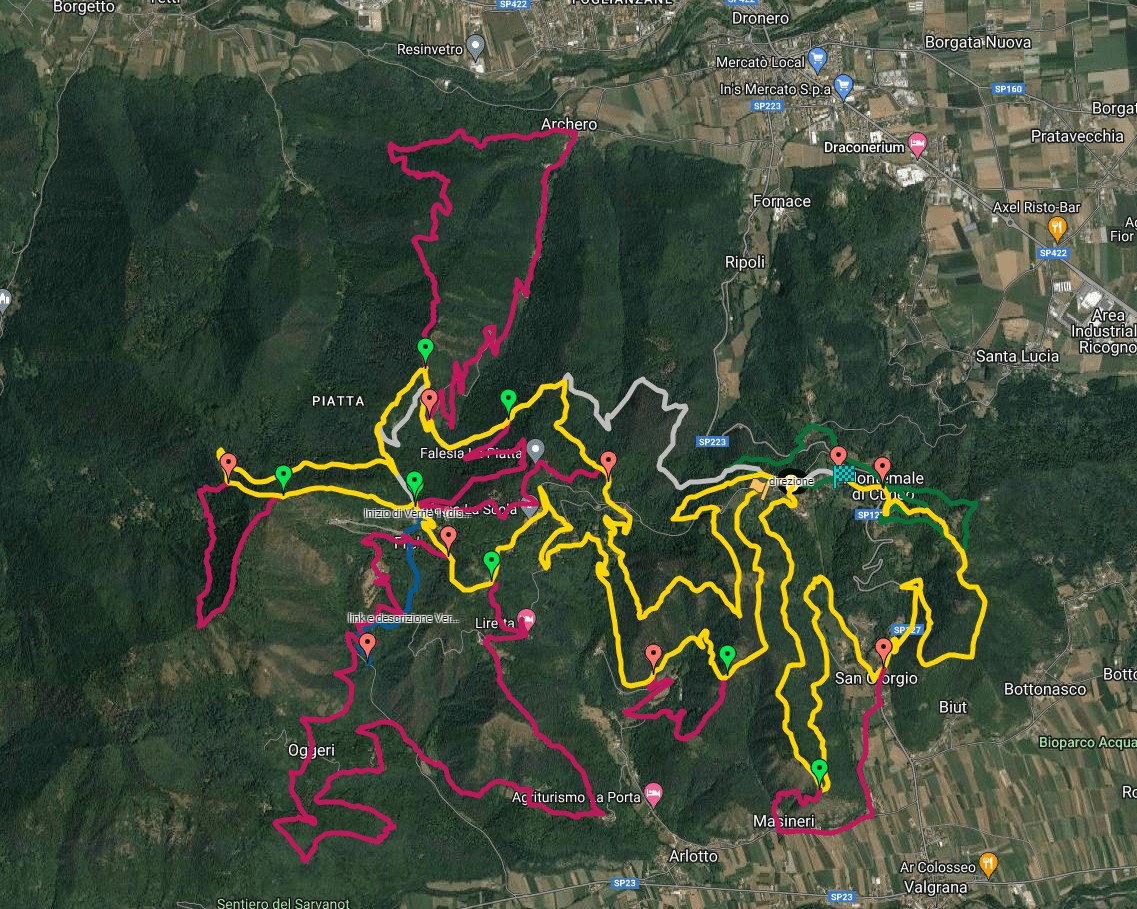 Percorsi muntuben mappa